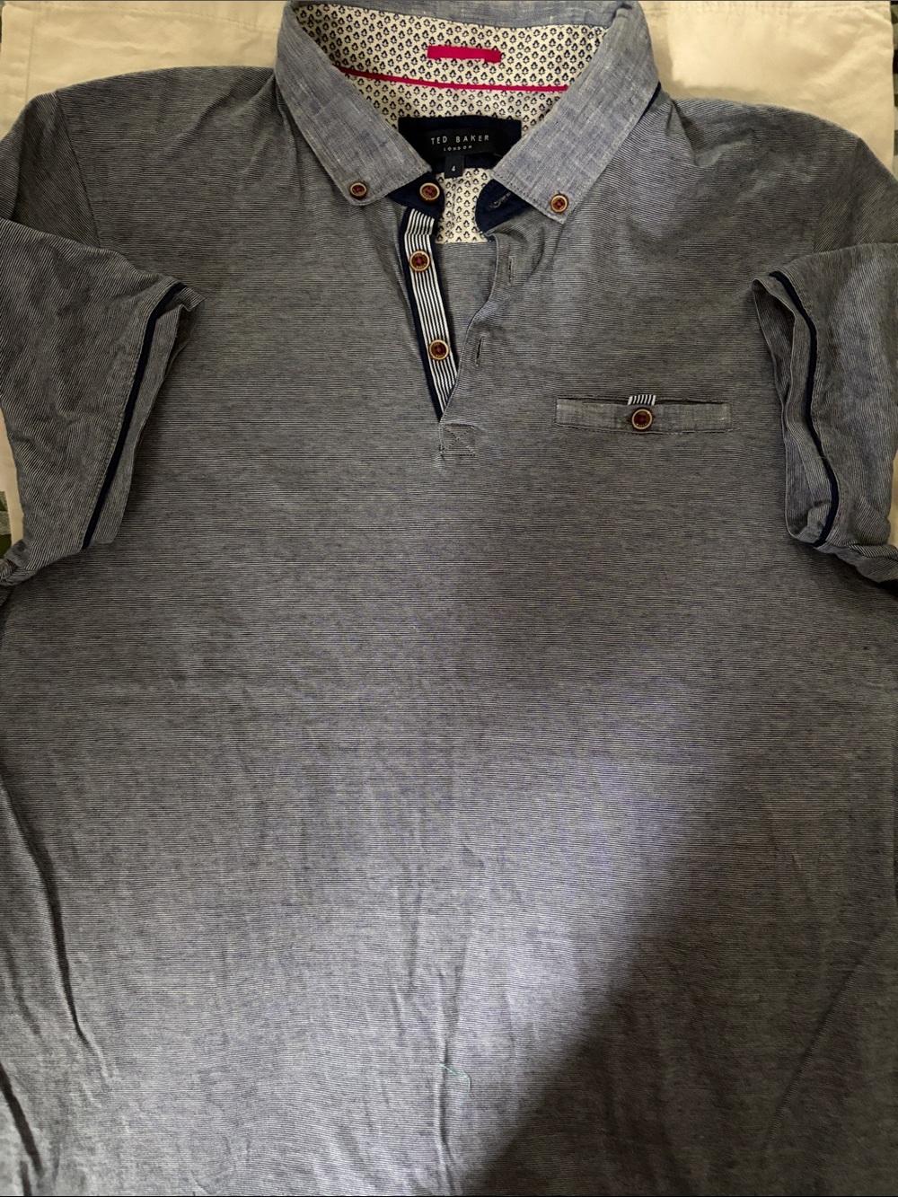 Ted Baker Men's Navy Polo with Contrast Trim